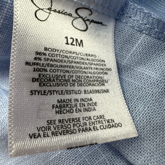 Jessica Simpson Waffle Knit Ruffle Tie Dye Shirt And Floral Pant Set Size 12m - Picture 4 of 4